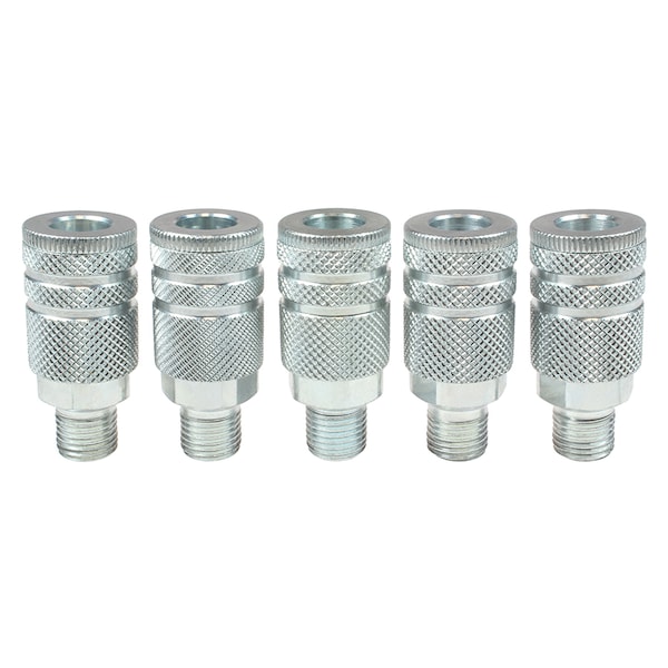 Coilhose Pneumatics 1/4" Industrial Steel Coupler 1/4" MPT PK5 152S-T5 - main